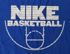 NIKE BASKETBALL T-SHIRT Roomy XL 100% Cotton GREAT GRAPHICS Blue FREE SH... - $14.95