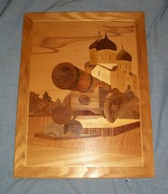 Wooden Marquetry Inlay Picture Russian Czar Moscow Canon Court Kremlin Artillery - £160.05 GBP