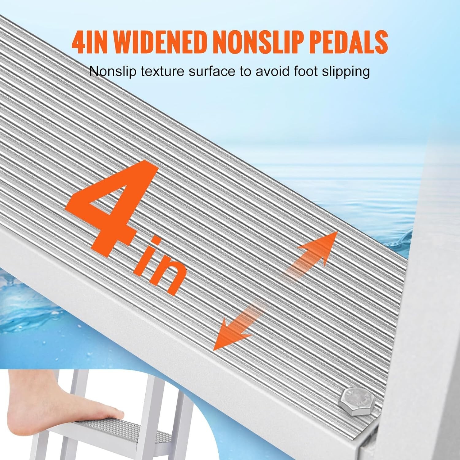 VEVOR Removable Dock Ladder 3 Step 350LB Load Capacity with Nonslip Design Item image 4