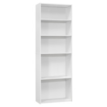 71" White Wood Adjustable Bookcase - $5,189.21 MXN
