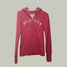 Hollister Womens Full Zip Sweatshirt Medium Hooded Pink Jacket Coat - £11.71 GBP
