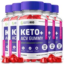 5 Pack KetoBod ACV Gummies Keto Bod Gummies Apple Cider Vinegar Max Stre... - £100.37 GBP