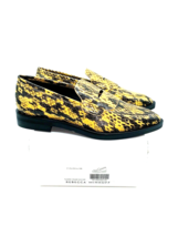 Rebecca Minkoff Pacey Snake-Embossed Leather Loafers- Tumeric, US 8M - £23.73 GBP