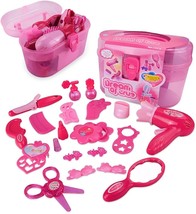 Toy Gift for Girl 3 4 5 6 7 8 9 Year Old Pretend Hair Styling Makeup Beauty Set - £29.53 GBP