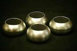 Classic Silver Tone Resin Napkin Ring Holders Tableware Set of 4 - £10.11 GBP