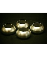 Classic Silver Tone Resin Napkin Ring Holders Tableware Set of 4 - £10.11 GBP