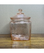 Federal Pink Depression Glass Biscuit Jar Madrid w/ lid Cookie - $60.78