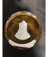 Franklin Mint 1976 BACCARAT Sulfide CAMEO Crystal Paperweight Charlemagne - £30.93 GBP