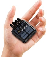 Small Black Solar Charger Power Bank 15000mAh Solar Power Bank with Buil... - £52.78 GBP