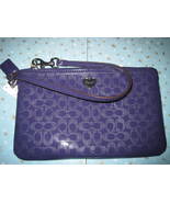 NWT Genuine COACH Perforated Embossed Liquid Gloss Medium Wristlet Wallet  - $48.00
