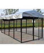 Modular Dog Kennel Heavy Duty Welded Steel Panel Pet Cover 5&#39;W x 10&#39;L x ... - £433.51 GBP