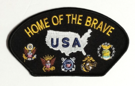 Home of the Brave Military USA Eagles Insignias Army Embroidered 5&quot;w Pat... - £7.51 GBP