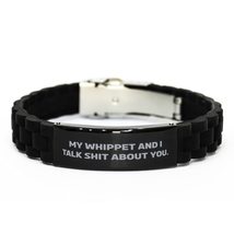 My Whippet and I Talk. Black Glidelock Clasp Bracelet, Whippet Dog Present from  - £17.19 GBP