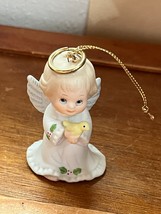 Enesco Ruth Morehead Very Cute Ceramic ANGEL Girl Holding Yellow Chick Christmas - £9.01 GBP
