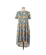LuLaRoe Carly Swing Dress High/Low Size Small (Oversized) Blue Floral Print - $32.89 CAD