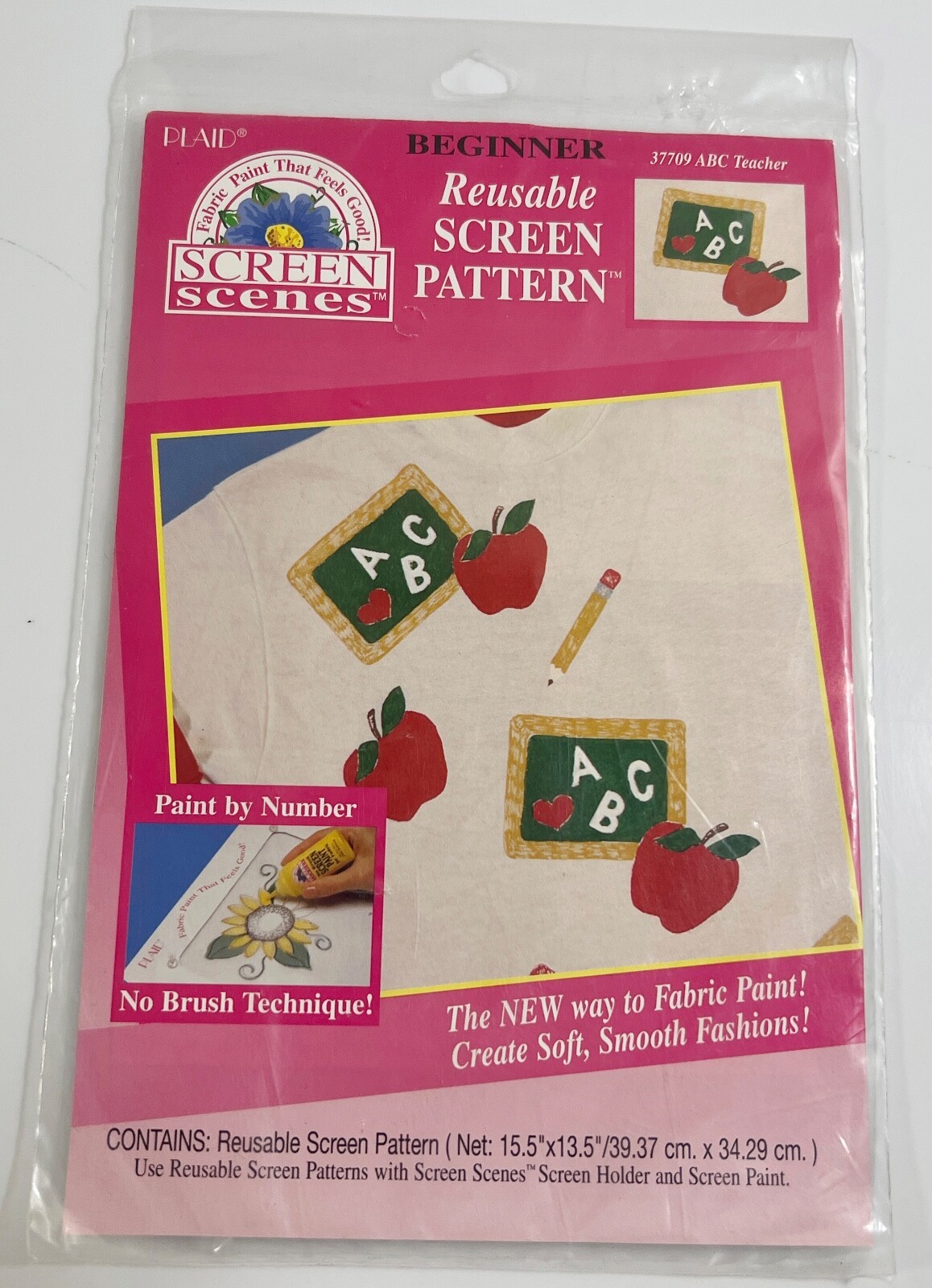 Reusable Screen Pattern 37709 ABC Teacher Screen Scene Plaid - $9.40