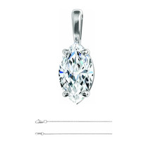 Marquise Diamond Pendant 14k White Gold (1.02 Ct E SI2 Clarity) IGI  - £3,113.57 GBP