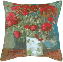 Van Gogh Poppies 19x19 Throw Pillow, Complete with Pillow Insert - £66.52 GBP