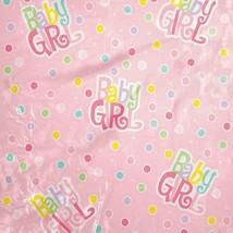 Jumbo Plastic Gift Bag Baby Shower Baby Girl Pink Dot w/Card 44 x 36 - £3.16 GBP