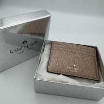 Kate Spade Rose Gold Glitter Slim Cardholder Wallet NWT Gift Boxed - $34.30 CAD