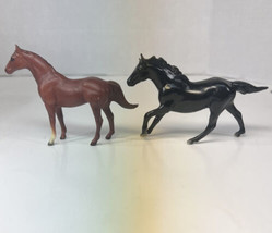 1975 Breyer Molding Co Lot 2 Miniature Brown & Black Horse Vintage - $29.69