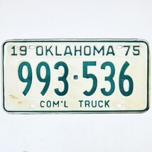 1975 United States Oklahoma Commercial Truck License Plate 993-536 - $17.60 CAD