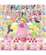 Mario Princess Peach Birthday Party Supplies, Mario Princess Peach Party... - $47.99