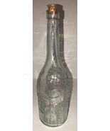 Holiday Round Glass Decorating Bottle 12”H Clear Raised Leaves Design &amp; ... - $40.59 CAD
