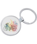 Watercolor Bicycle Keychain - Includes 1.25 Inch Loop for Keys or Backpack - $10.77