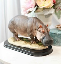 African River Common Hippopotamus Statue On Black Gallery Base 11&quot;L Hipp... - £34.49 GBP
