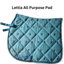 Lettia All Purpose Turquoise English Saddle Pad Monkeys!  USED image 1