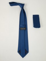 Men's Satin Silky Tie Hankie Set J.Valintin Private Collection R68 Teal Blue image 2