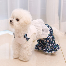 Puppy Printed Sundress, Pet Cotton Princess Dress, Puppy Clothes, Dog Clothes - £21.92 GBP