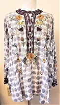 Johnny Was Embroidered Jessabella Silk Blouse Sz-1X - £151.85 GBP