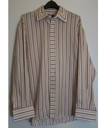 Rare Burgundy Brand Made Korea stripes Long Sleeve Mens Shirt French Cuf... - £20.83 GBP