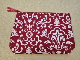 New Thirty One Zipper Pouch In Red Parisian Pop Pattern Bag Organizer - $10.06