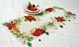 Beaded Table Runner Multicolor Floral Table Runner Designer Tableware 13X36 Inch - £53.92 GBP
