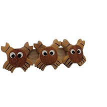 Vintage Hand Painted Wood Carved Sea Creature Crab Cancer Hair Barrette 3&quot;  - £14.79 GBP
