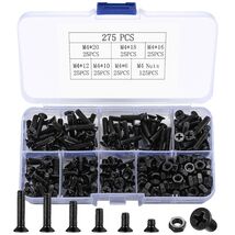 M4 Black Flat Head Machine Screws &amp; Nuts Assortment 220pcs - $17.09