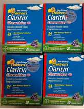 4x Children's Claritin 24 Hour Grape Chewable Tablet, 5 mg, 20 Count 03/... - $9.89 4x Children's Claritin 24 Hour Grape Chewable Tablet, 5 mg, 20 Count 03/... - $9.89