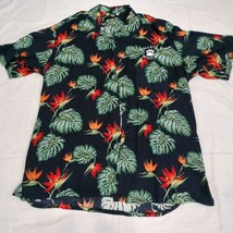 Squish Wear Shirt Mens XXL Fallston Middle Blue Orange Hawaiian Bird Of Paradise - £13.57 GBP