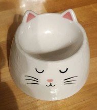 Whisker City Elevated Ceramic Textured Cat Bowl - $11.85