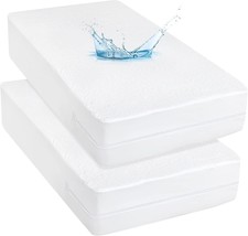 Moonsea Zippered Mattress Protector Twin Xl With Ultra Soft Terry Surface, - £27.99 GBP