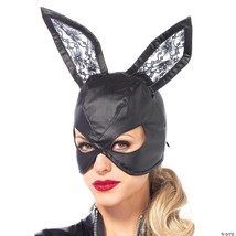 Bunny Adult Mask Black Faux-Leather Sexy Dominatrix Halloween Costume UA... - £43.45 GBP