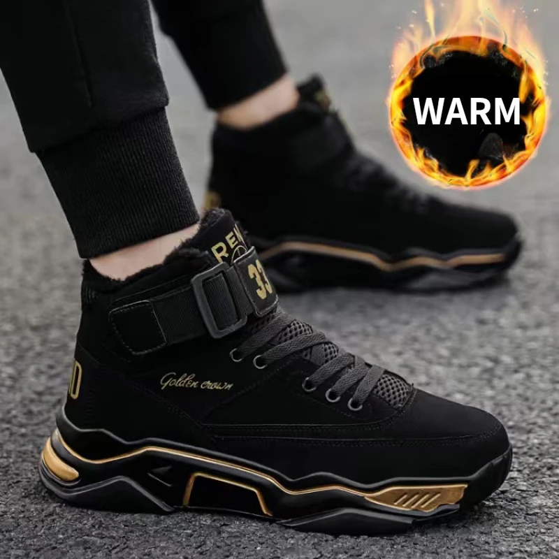 Qmaigie outdoor boots winter for men high top Sneakers Men Winter Warm Shoes men - $94.00