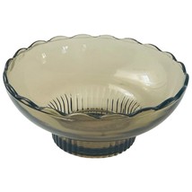 Vintage Brody Amber Glass Bowl 6.5” Scalloped Edge - Mid-Century Decor - $23.76