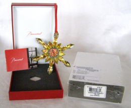Baccarat Lead Crystal Yellow Gold Snowflake Ornament+Presentation Box+ #2804665 - £92.70 GBP