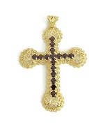 Authenticity Guarantee 
Vintage Italian Garnet Filigree Necklace Pendant... - £1,247.71 GBP