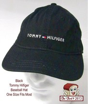 Tommy Hilfiger Hat Black Canvas Baseball Hat Cap Embroidered (pre-owned) - $14.95