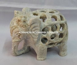 Marble Lattice Baby Elephant Handmade Arts Living Room Show Piece Decor ... - $42.25+